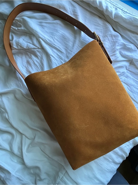 Madewell Handbags - Madewell Suede Bucket Bag in Cognac Brown with Leather Strap